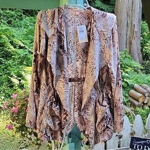 Band of Gypsies Brown‎ Snake Print Lightweight Jacket Size Large